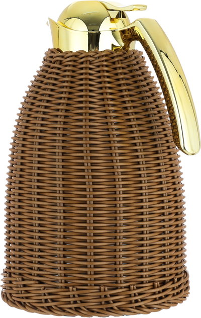 Timeless rattan thermos, 1.5 liters, golden handle, thermal glass inner container, plastic outer shell - brown product image 5