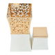 طقم مبخرة مع علبة بخور استيل السيف غاليري، 10x10x20 سم - ابيض ذهبي product image 1