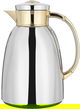Al Saif Gallery Yatooq thermos, 1 liter, golden handle, thermal glass inner container, steel outer shell - silver product image 1