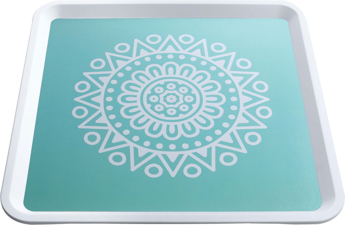 Al Saif Gallery Plastic Serving Tray, 32cm, Square - Light Turquoise product image 1