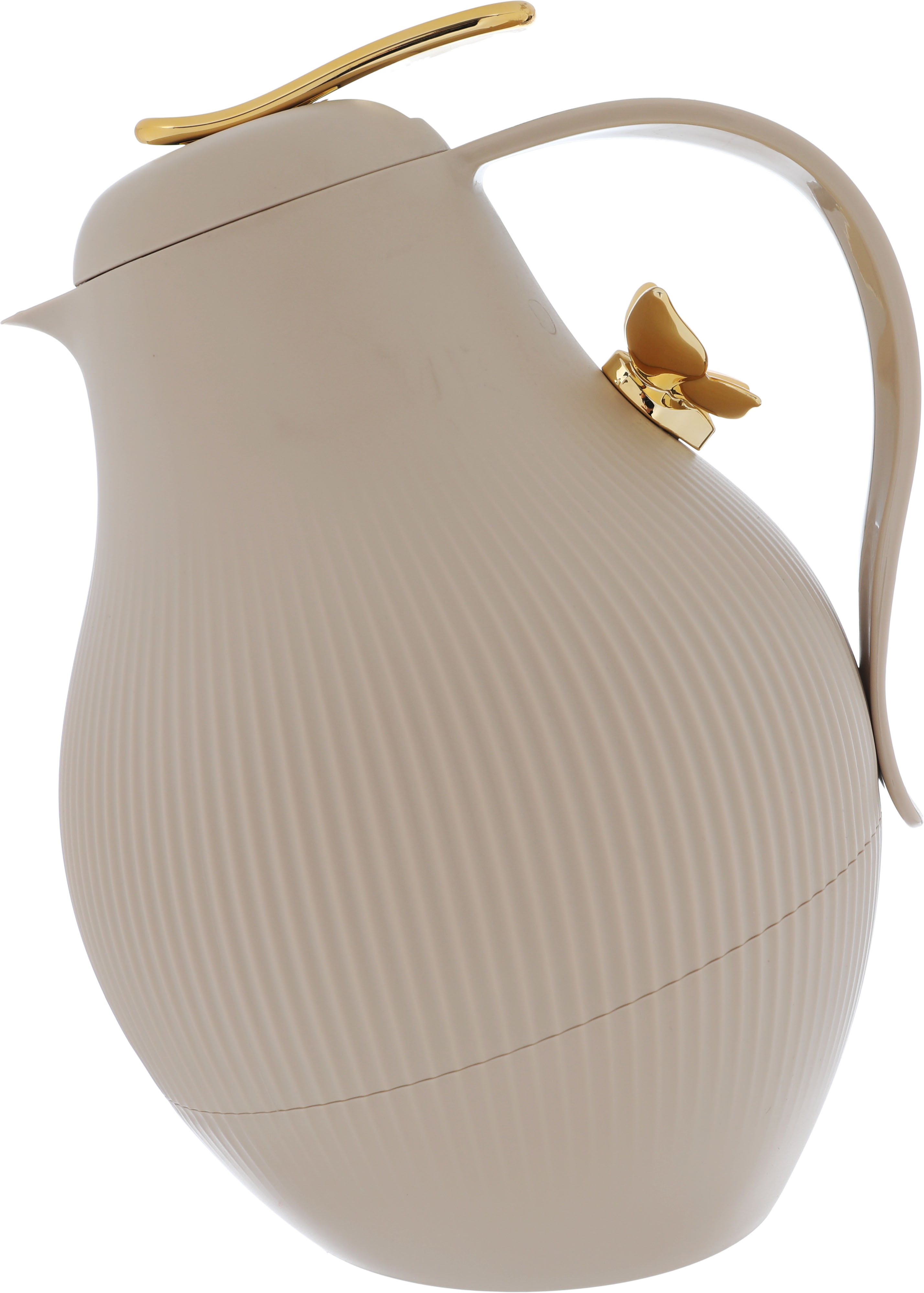 Al Saif Gallery Dora thermos, 1.5 liters, golden butterfly, thermal glass inner container, plastic outer shell - light brown product image