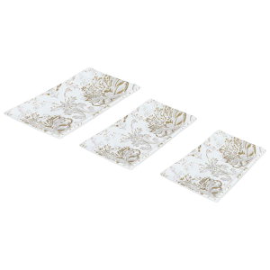 طقم صحن تقديم بورسلان السيف غاليري، 3 قطع، نقش مشجر - ذهبي product image 2