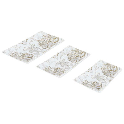 طقم صحن تقديم بورسلان السيف غاليري، 3 قطع، نقش مشجر - ذهبي product image 2