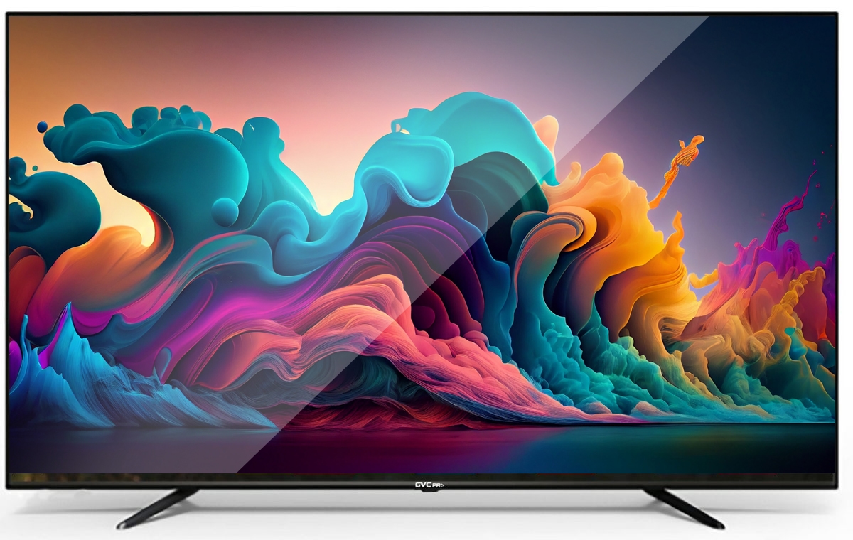 تلفزيون LED سمارت جي في سي برو، 50 بوصة، 4K UHD، رسيفر مدمج، ويب أو أس، ريموت سحري، GVC-50WS7100 - اسود مع حامل هدية product image