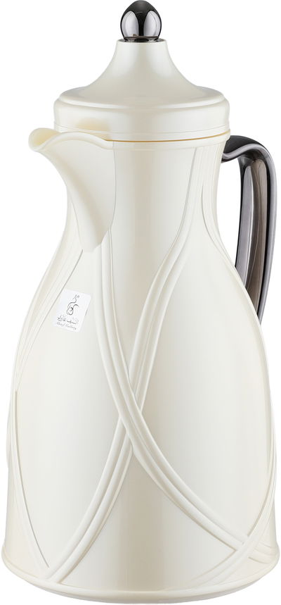 طقم ترامس طيف السيف غاليري، 0.7 / 1 لتر، 2 قطعة، خامة داخلية زجاج، يد أسود، غطاء ضغاط - أبيض لؤلؤي product image 4