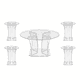 طقم طاولات اكريلك و زجاج، 5 قطع - شفاف product image 3