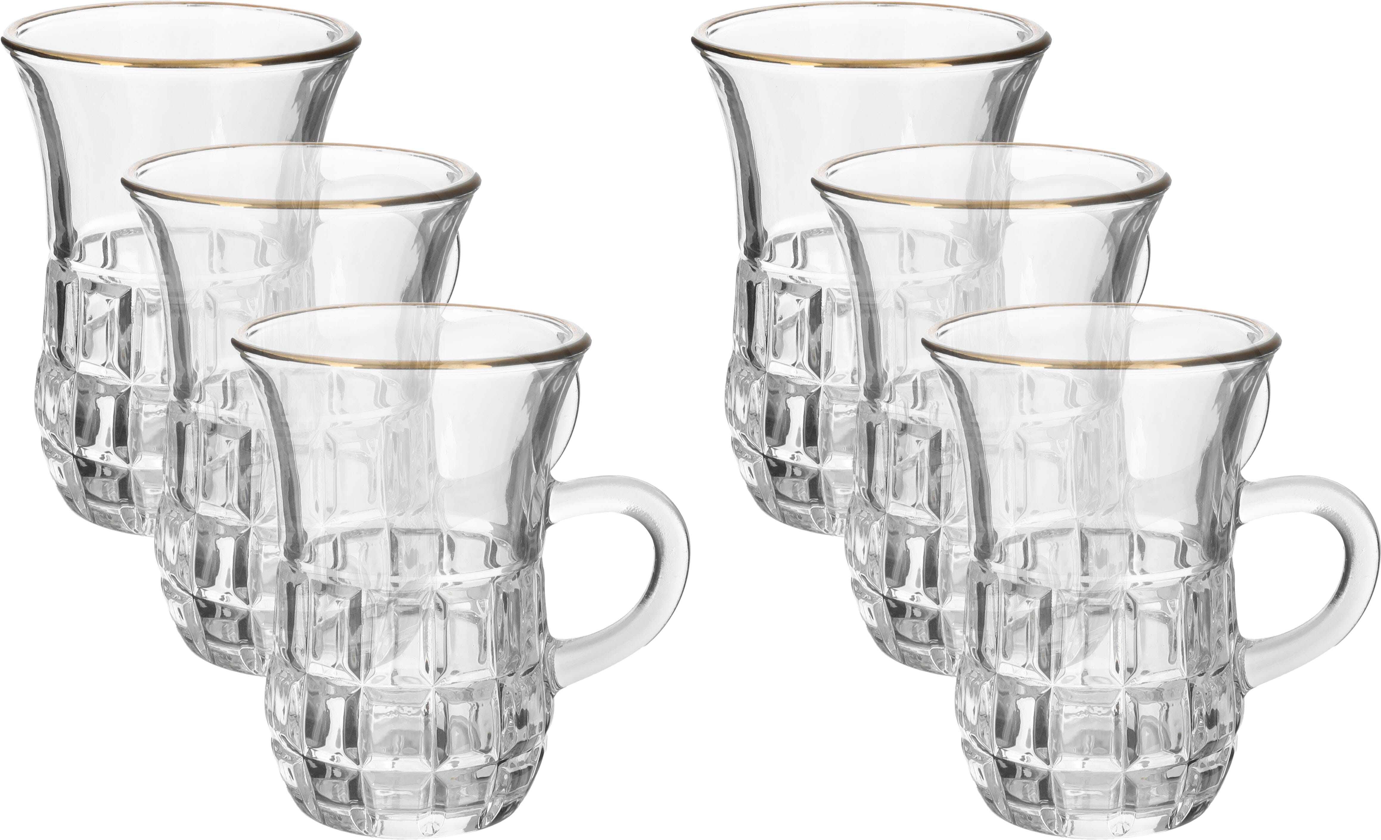 Teapots with Max Glass Glass Handle, Golden Line, 6 Pieces - Clear product image