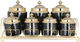 Al Saif Gallery porcelain spice box set, wooded, with golden stand, 8 pieces - black product image 1