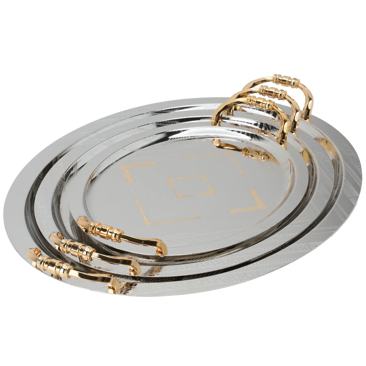 طقم طوفريات استيل السيف غاليري، 3 قطع، بيضاوي - فضي product image