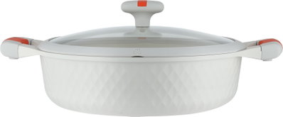 طقم قدور داي كاست الومنيوم روبوست، 9 قطع، غطاء زجاج، يد سيليكون - كريمي product image 5