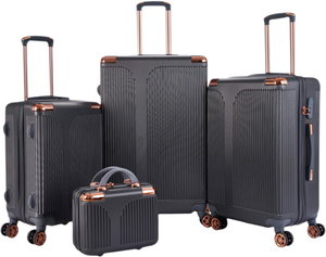 طقم شنط سفر ABS ليمرا، 4 مقاسات، 4 عجلات، بزاوية 360 درجة، OT-501863 - رمادي غامق product image