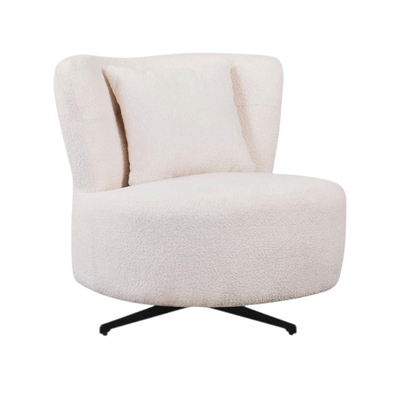كرسي مودرن معدن، 85×80×75 سم، قماش بوكليه - بيج product image 2
