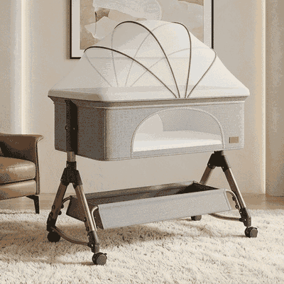 سرير اطفال حديد، 80×50 سم - رمادي product image 1