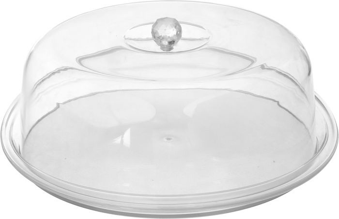 Al Saif Gallery Acrylic Cake Plate, 4 Pieces, With Clear Lid - Clear product image 3