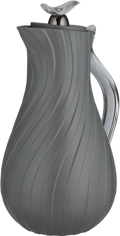 Glory Layal Thermos, 1 Liter, Glass Interior, Transparent Handle, Push-Button Lid - Dark Gray product image 3