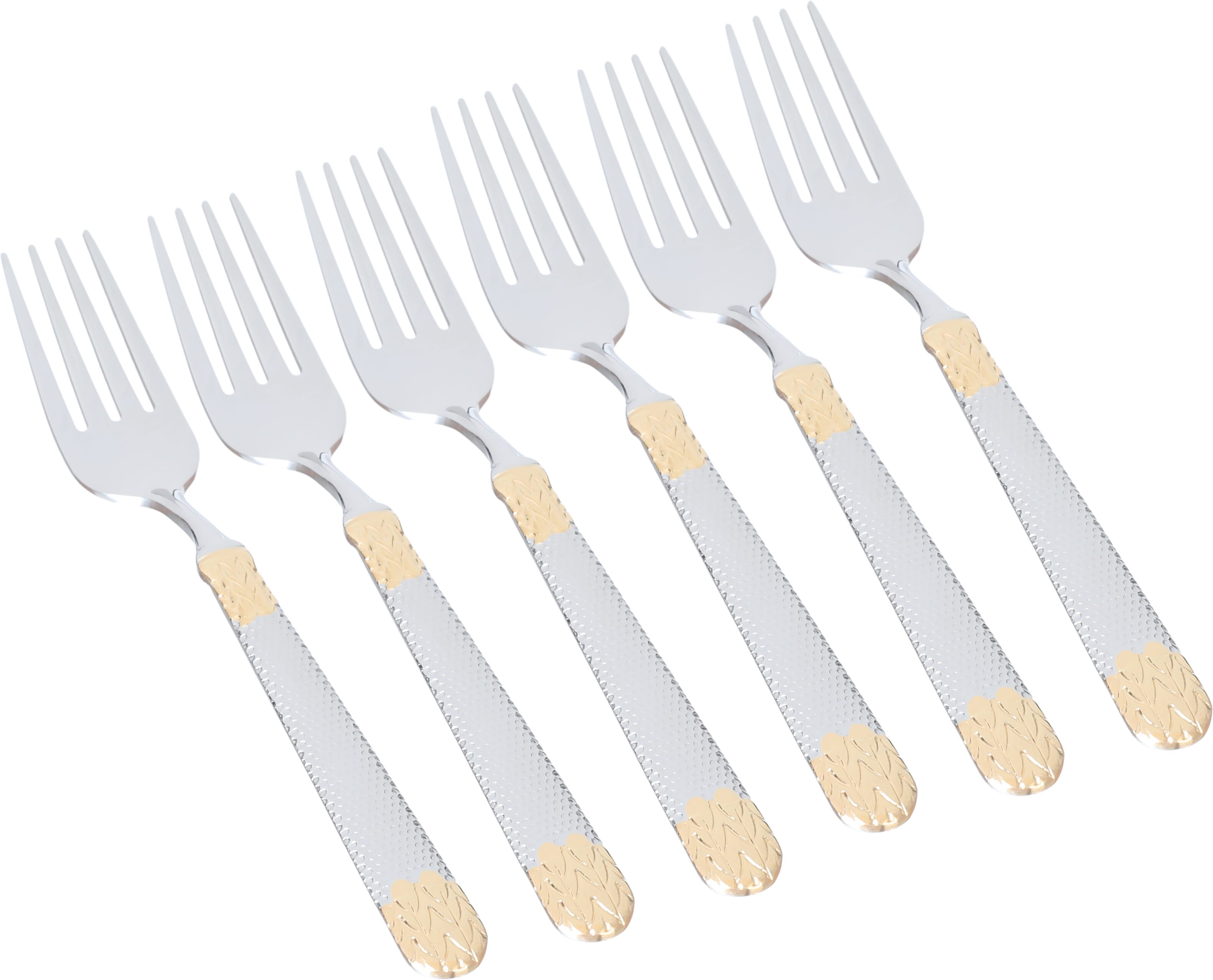 Al Saif Gallery steel fork set, 6 pieces, gold-silver pattern product image