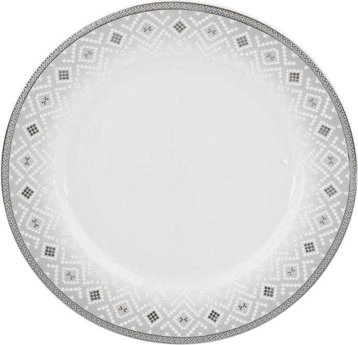 طقم سفرة بورسلان السيف غاليري، 24 قطعة، شكل دائري بحافة رمادي - ابيض رمادي product image 4