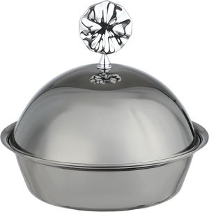 Al Saif Gallery, Date tray with stainless steel lid, 12x12x10 cm, round - silver product image