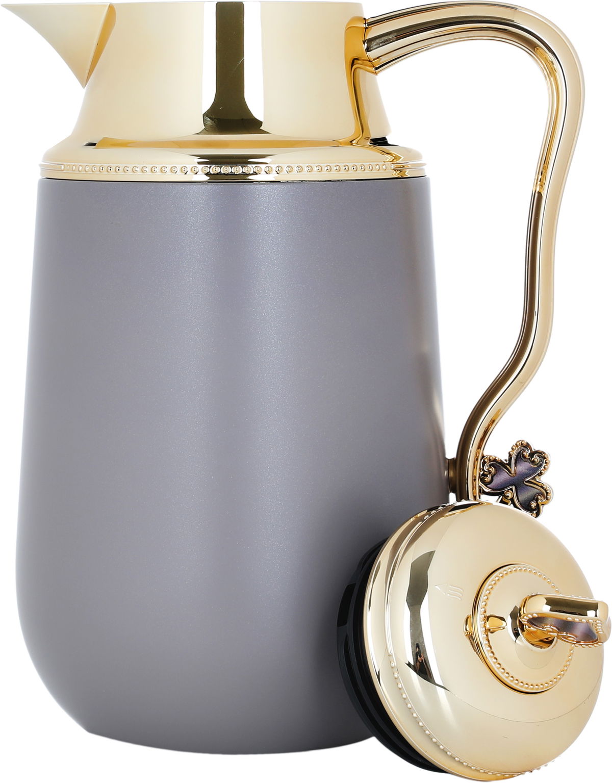 Al Saif Gallery Fatima thermos set, 1/0.7 liter, two pieces, thermal glass inner shell, steel outer shell - Cappuccino product image 9
