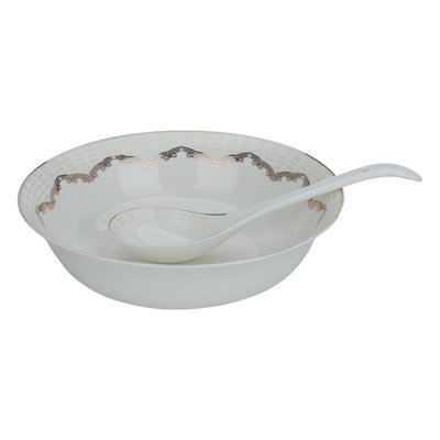 طقم سفرة بورسلان السيف غاليري، 65 قطعة، منقوش أسود - أبيض product image 9
