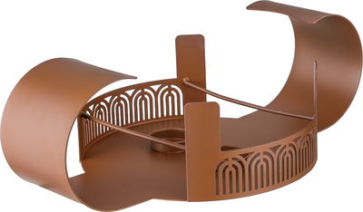 Al Saif Gallery Porcelain Food Warmer, 10 inches, 38x26x19 cm, Steel Base, Glass Lid, Round - White Brown product image 4