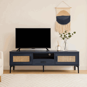 وحدة تلفاز مودرن خشب MDF، 46×140×40 سم - رمادي غامق product image