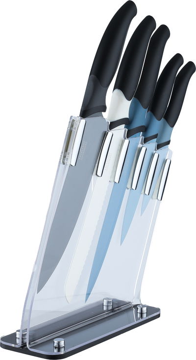 طقم سكاكين ستاينلس استيل إكسلنت هاوس وير، 16 سم، 6 قطع، ستاند أكريليك - متعدد الألوان product image 2