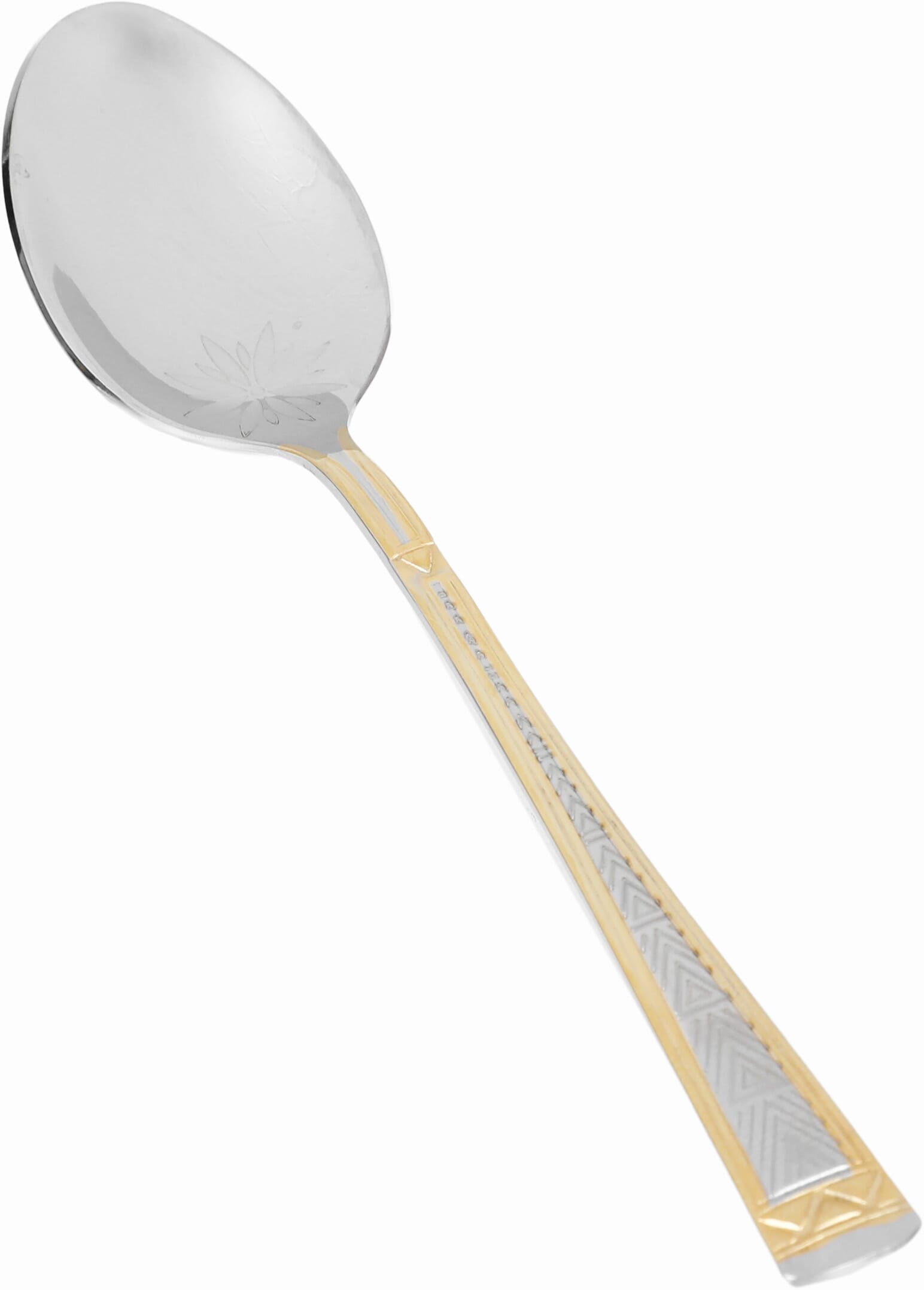 Al Saif Gallery steel sweet spoon set, 6 pieces, triangle pattern - silver product image 2