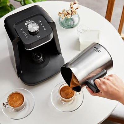 Arzum Okka SpinPro Turkish Coffee Maker, 700W, LED, Slow Brewing, Coffee Pot, 1-5 Cups, Smart Overflow Prevention, 8 Programs, OK0026-K - Black/Silver product image 5