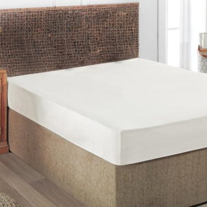 شرشف مطاط قطن، 200×200 سم - كريمي product image