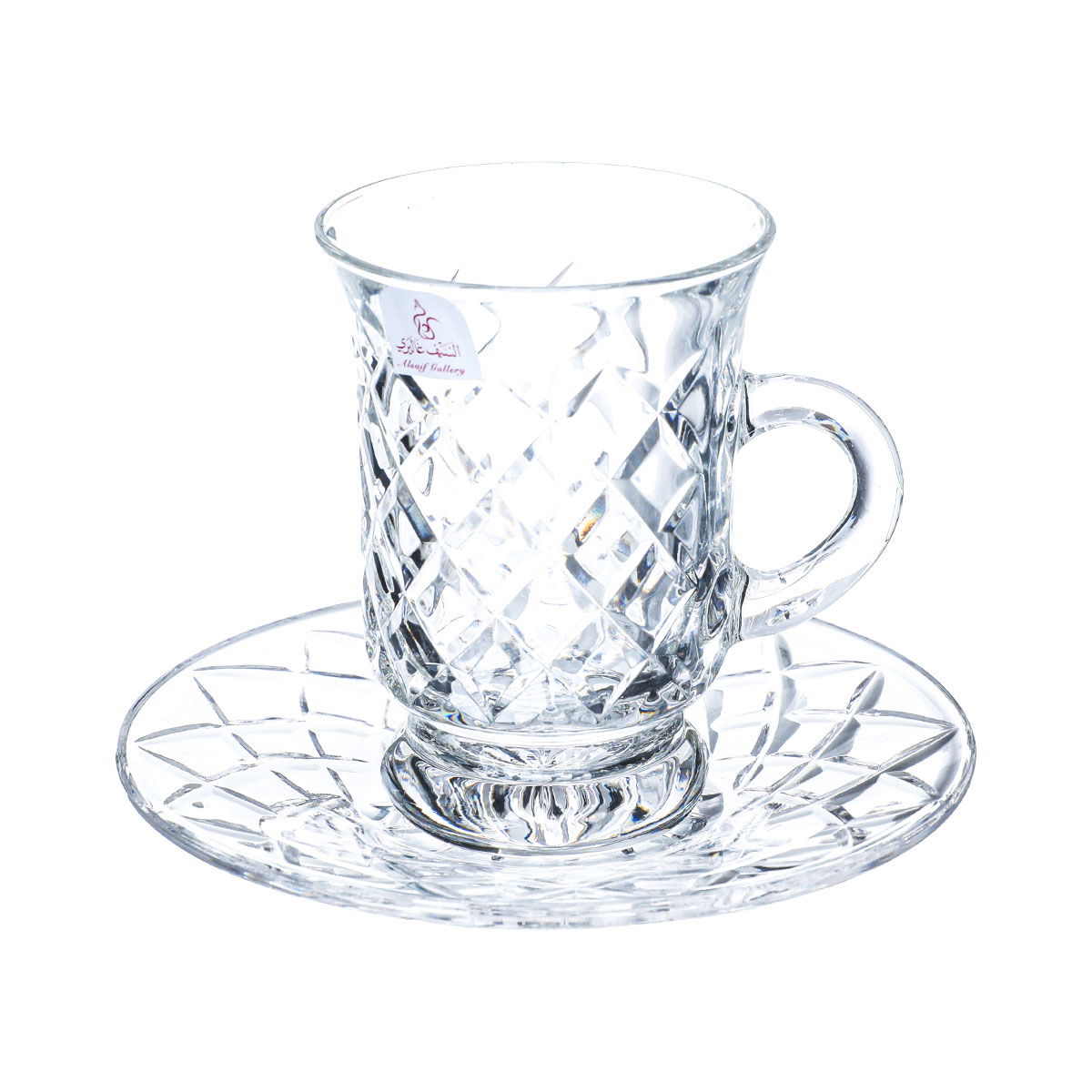 Al Saif Gallery Glass Tea and Coffee Bialat Set, 18 Pieces - Clear product image 2