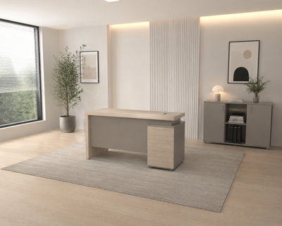 مكتب إداري خشب MDF، 120x60x75 سم - خشبي فاتح رمادي product image 3