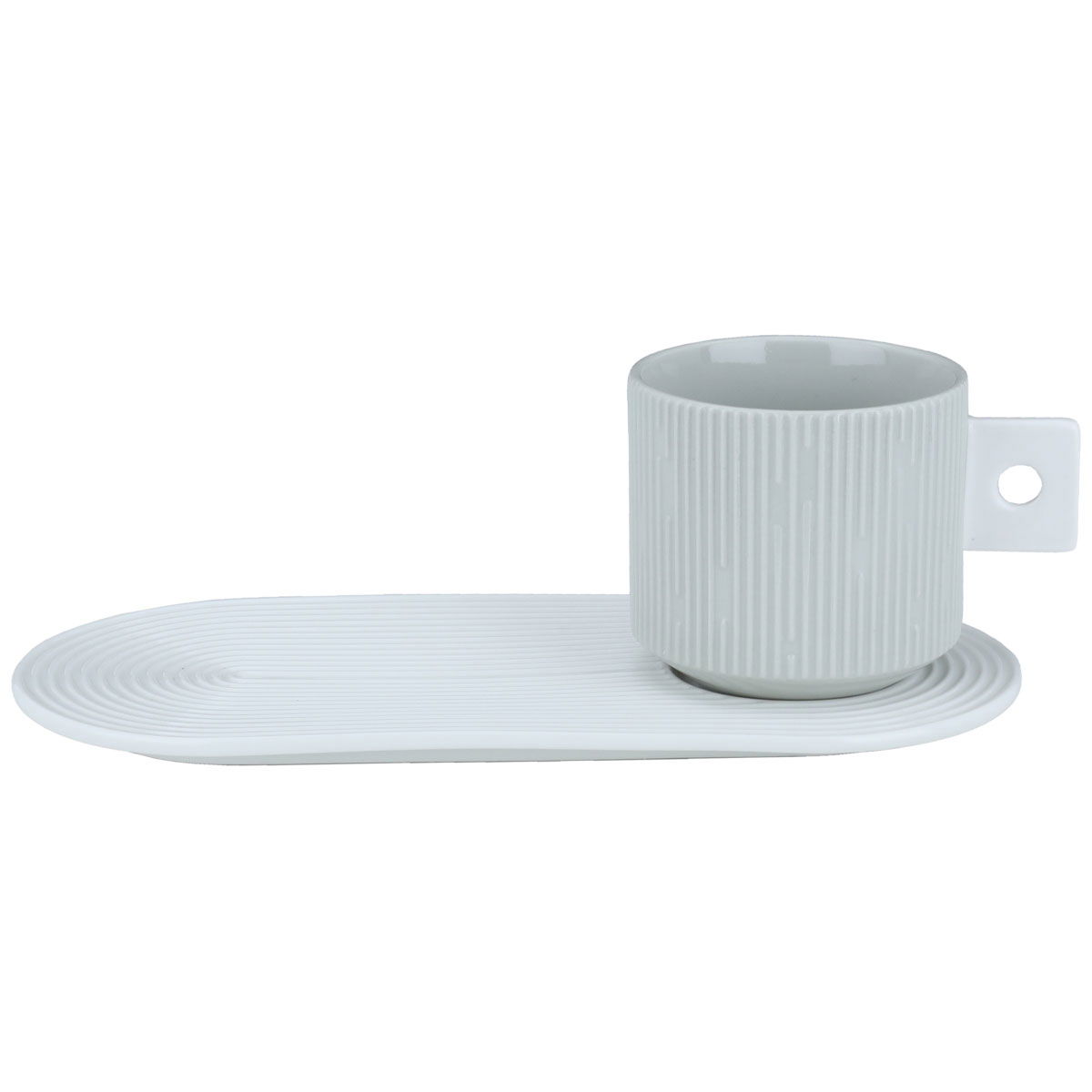 Al Saif Gallery ceramic tea cup set, 2 pieces, saucer - white product image 1