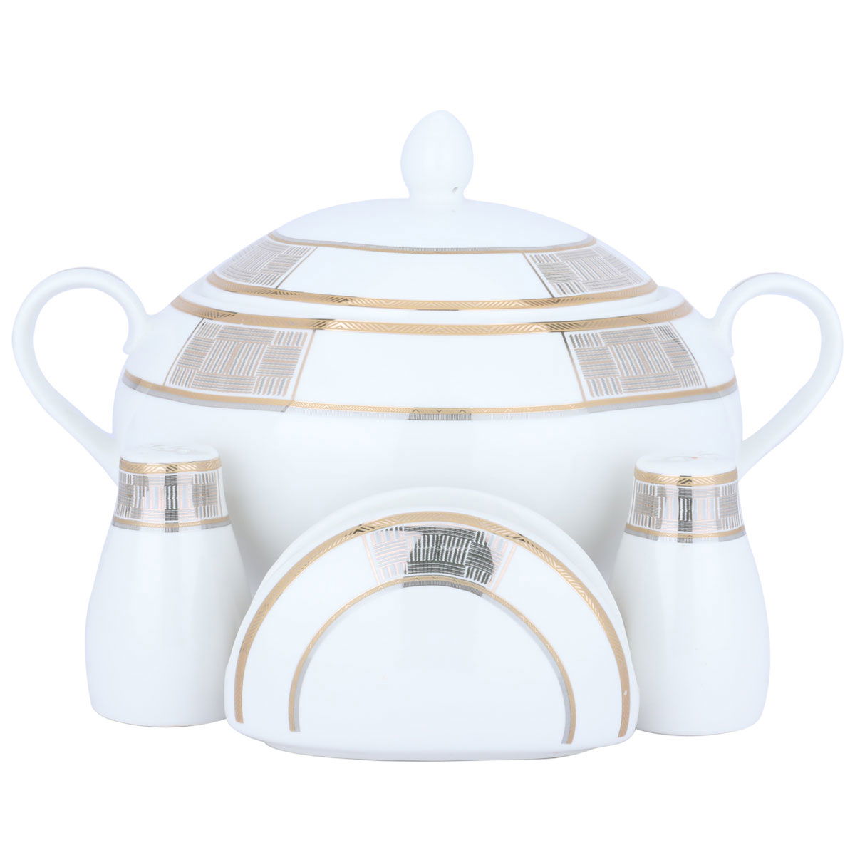 طقم سفرة بورسلان السيف غاليري، 65 قطعة، دائري - أبيض product image 3
