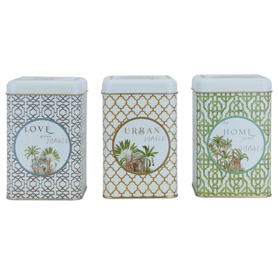 طقم علب استيل السيف غاليري، 160×105×150 مم، 3 قطع، مربعة - بني رمادي أخضر product image 2