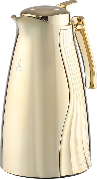 Al Saif Gallery Karma thermos set, 1 liter, 2 pieces, thermal glass inner shell, plastic outer shell - gold product image 8