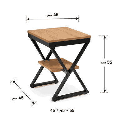 طقم طاولات خشب MDF و معدن، 5 قطع - بني product image 4