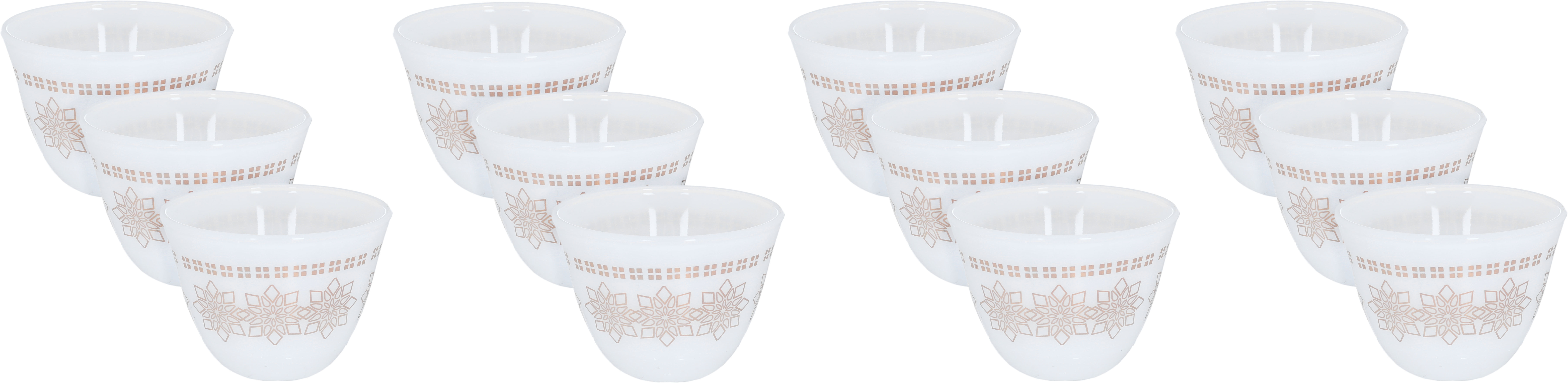 Arcopal Al Saif Gallery Arabic coffee cups, golden pattern, 12 pieces - white product image