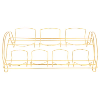 طقم علب بهارات بورسلان السيف غاليري، 7 قطع، ستاند ذهبي - أبيض product image 4