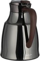 Al Saif GalleryAl-Diriyah Thermos, 0.5 Liter, Glass Inner Container, Stainless Steel Outer Body, Self-Service, Push-Button - Glossy Black Dark Wood product image 3