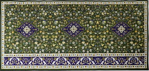 سجاده إخلاص شكل مستطيل، 1.20×2.50 سم، صنع آلياً - اخضر ازرق product image
