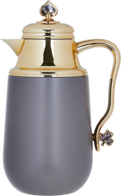 Al Saif Gallery Fatima thermos set, 1/0.7 liter, two pieces, thermal glass inner shell, steel outer shell - Cappuccino product image 7