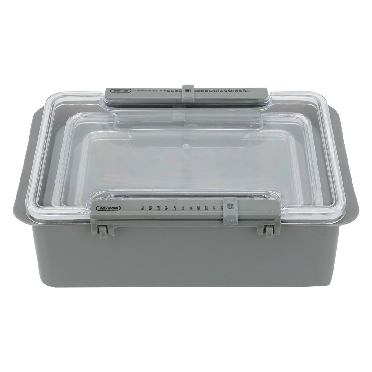 Al Saif Gallery Plastic Container Set, Rectangle, 0.95 x 1.40 x 2.85 ml, 3 Pieces - Gray product image 2