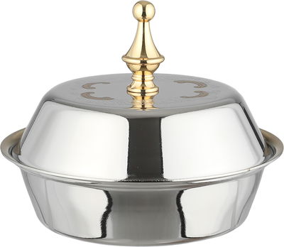 طقم تقديم تمرية فرح استيل سيف بلص، 5 قطع، 26x16x2 سم - فضي ذهبي product image 5