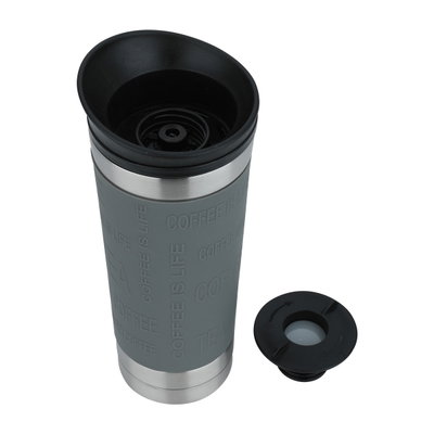 كوب حافظ للحرارة استيل تايمليس، ضغاط، 450 مل - رمادي product image 3