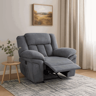 Fabric Rocking Reclining Chairs, 95×80×77 Cm - Grey product image 2