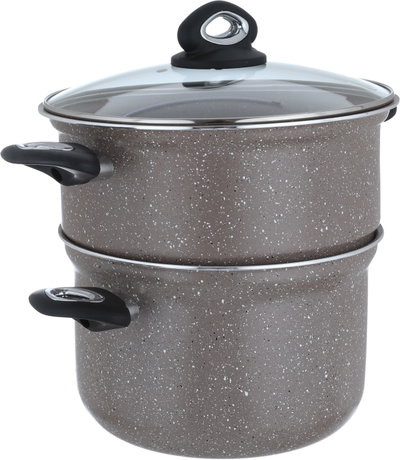 قدر طبخ جرانيت السيف غاليري، 28 سم، غطاء زجاج - رمادي product image 5