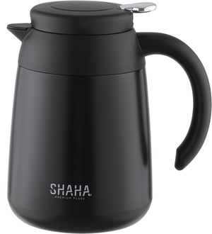 ترمس شاها، 1 لتر، الخامة الداخلية استيل، ضغاط - اسود product image 1