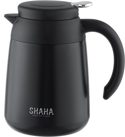 ترمس شاها، 1 لتر، الخامة الداخلية استيل، ضغاط - اسود product image 1