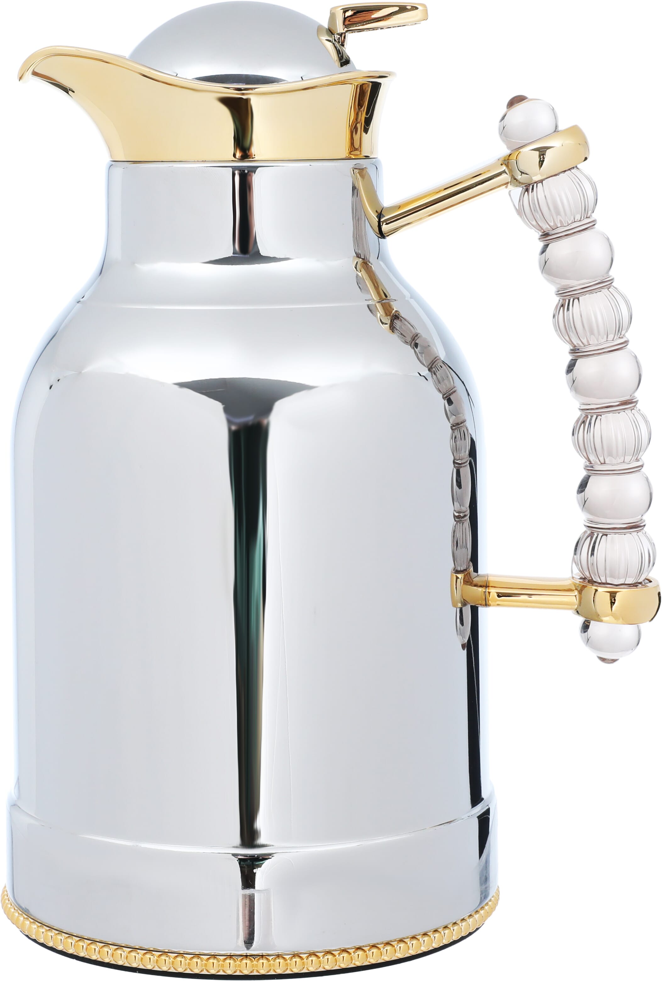 Al Saif Gallery Farida thermos set, 1/0.7 liter, two pieces, thermal glass inner container, steel outer shell - silver product image 2